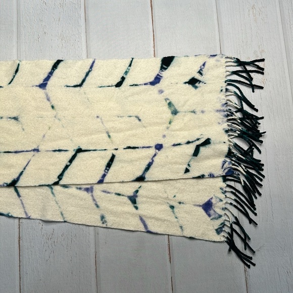 Cashmere scarf hand dyed blue and green - Picture 9 of 13